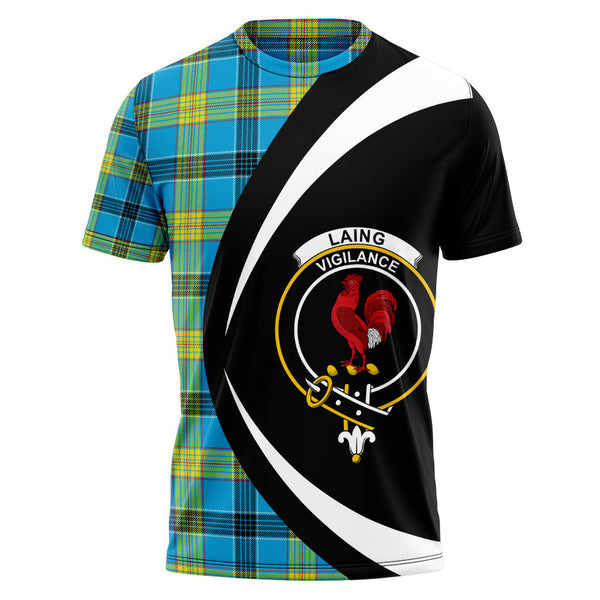 Laing (Lang) Modern Clan Badge Tartan T-Shirt Circle Style Personalized