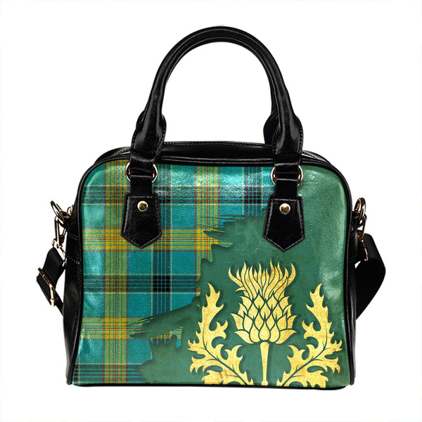 Laing (Lang) Modern Tartan Shoulder Handbag Thistle Oldest Style