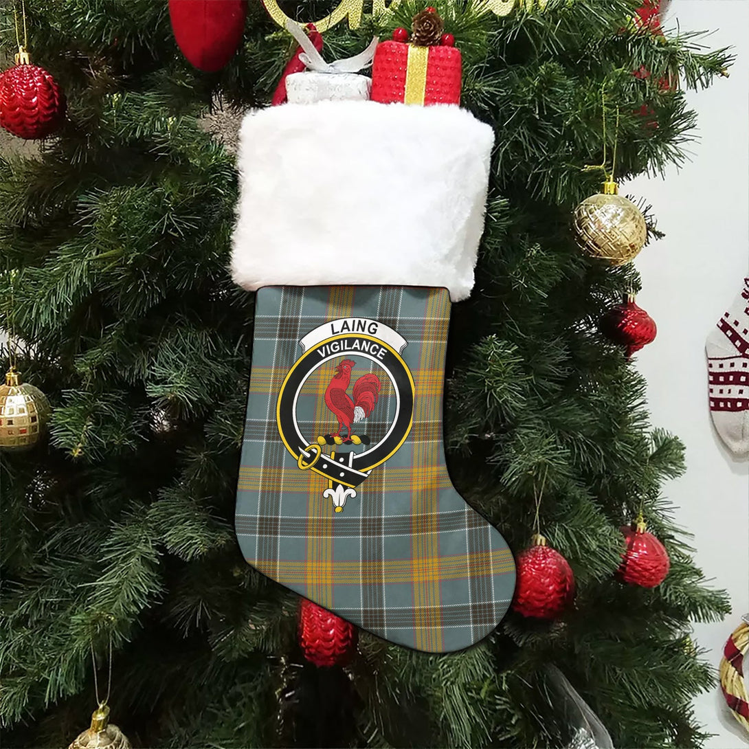 Laing (Lang) Weathered Clan Badge Tartan Christmas Stocking