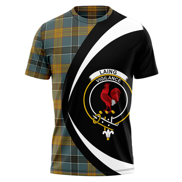 Laing (Lang) Weathered Clan Badge Tartan T-Shirt Circle Style Personalized