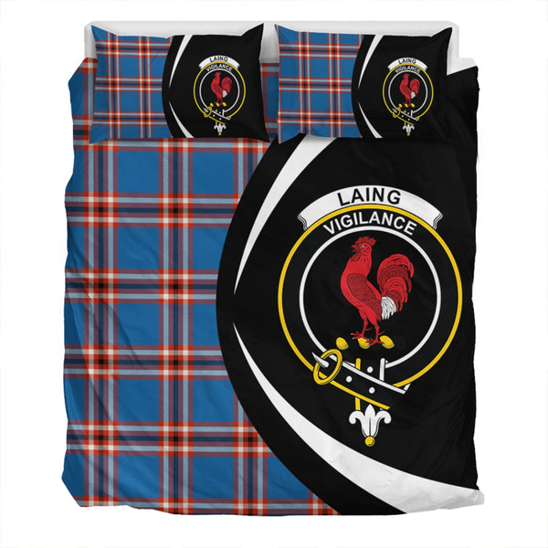 Laing of Archiestown (Lang of Archiestown) Ancient Clan Badge Tartan Bedding Set Circle Style