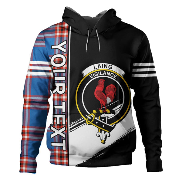 Laing of Archiestown (Lang of Archiestown) Ancient Clan Badge Tartan Hoodie Quarter Style Personalized