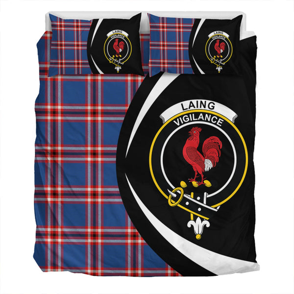 Laing of Archiestown (Lang of Archiestown) Modern Clan Badge Tartan Bedding Set Circle Style