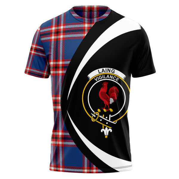 Laing of Archiestown (Lang of Archiestown) Modern Clan Badge Tartan T-Shirt Circle Style Personalized