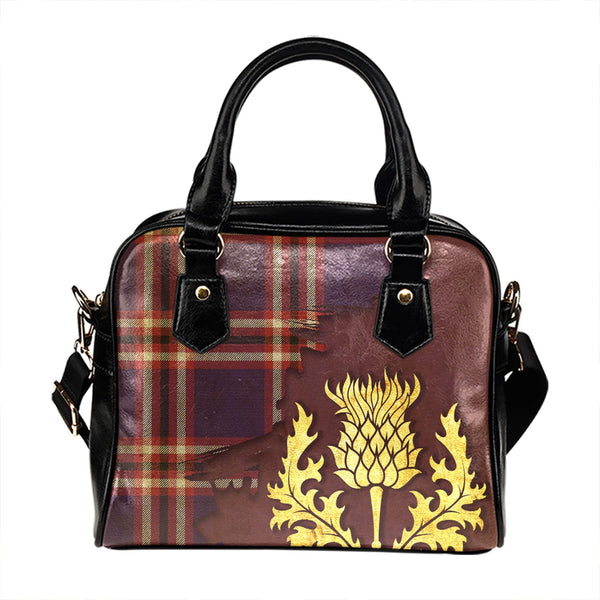 Laing of Archiestown (Lang of Archiestown) Weathered Tartan Shoulder Handbag Thistle Oldest Style