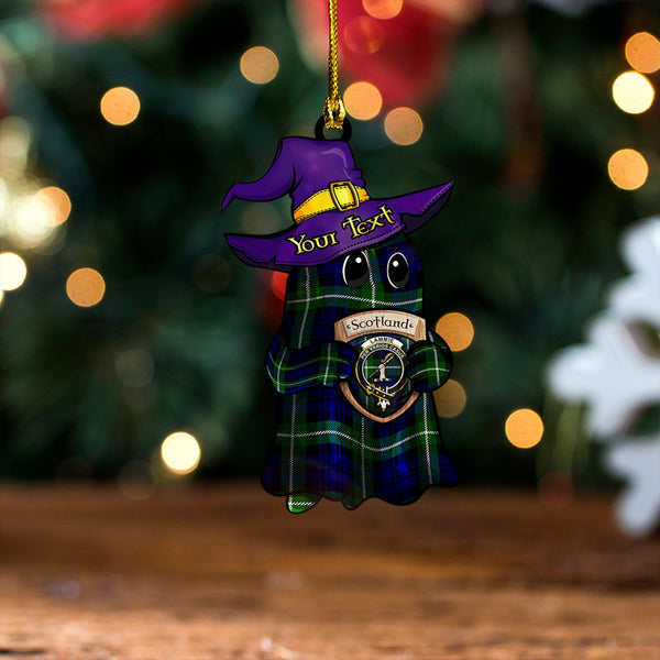 Lammie Clan Badge Tartan Wood Acrylic Ornament Halloween Ghost