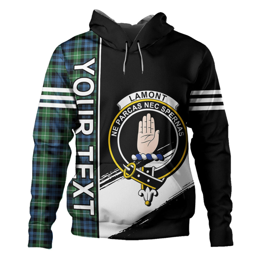 Lamont Ancient Clan Badge Tartan Hoodie Quarter Style Personalized