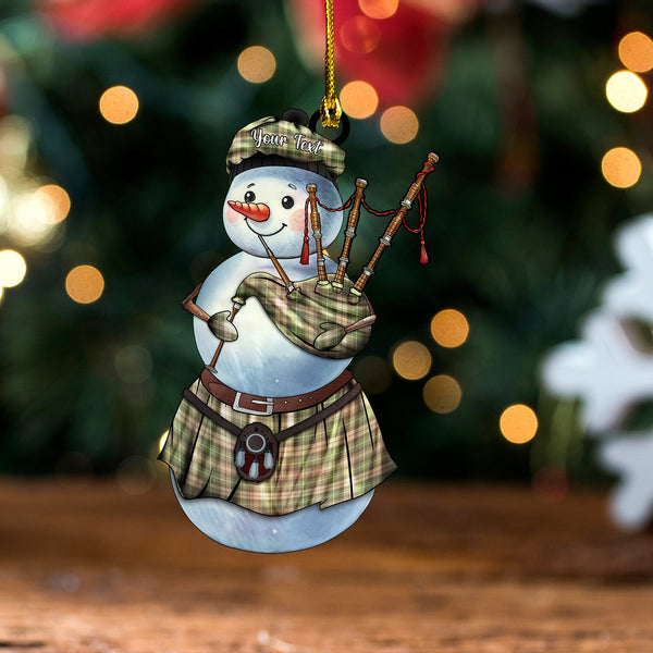 Lamont Heather (MacLamont Heather) Ancient Tartan Wood Acrylic Ornament Snowman Bagpipe Personalized