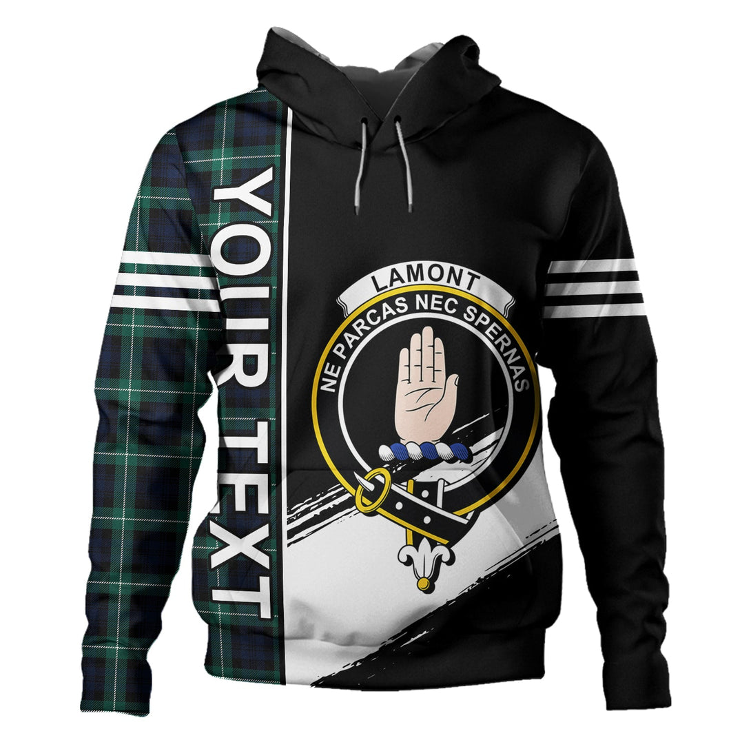 Lamont Modern Clan Badge Tartan Hoodie Quarter Style Personalized