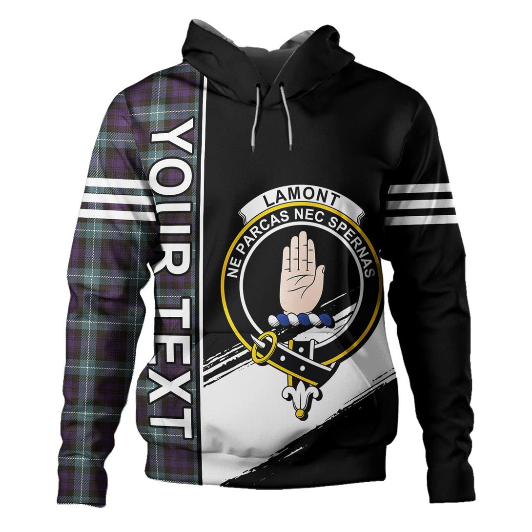 Lamont Weathered Clan Badge Tartan Hoodie Quarter Style Personalized