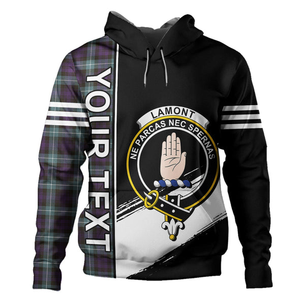 Lamont Weathered Clan Badge Tartan Hoodie Quarter Style Personalized