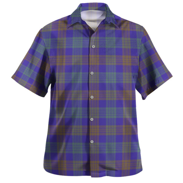 Lang (Laing) Weathered Clan Badge Tartan Hawaiian Shirt