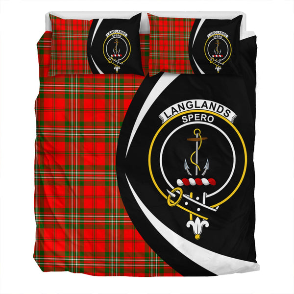 Langlands Clan Badge Tartan Bedding Set Circle Style