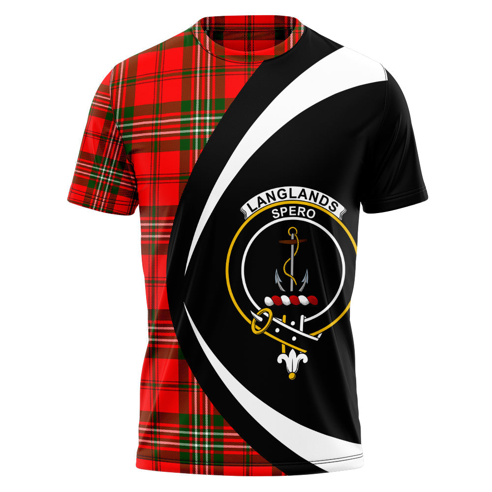 Langlands Clan Badge Tartan T-Shirt Circle Style Personalized