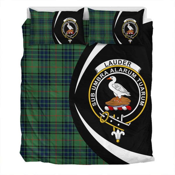 Lauder Modern Clan Badge Tartan Bedding Set Circle Style