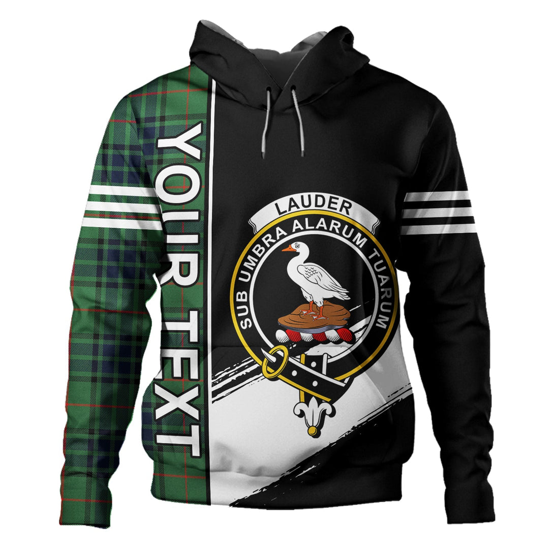 Lauder Modern Clan Badge Tartan Hoodie Quarter Style Personalized