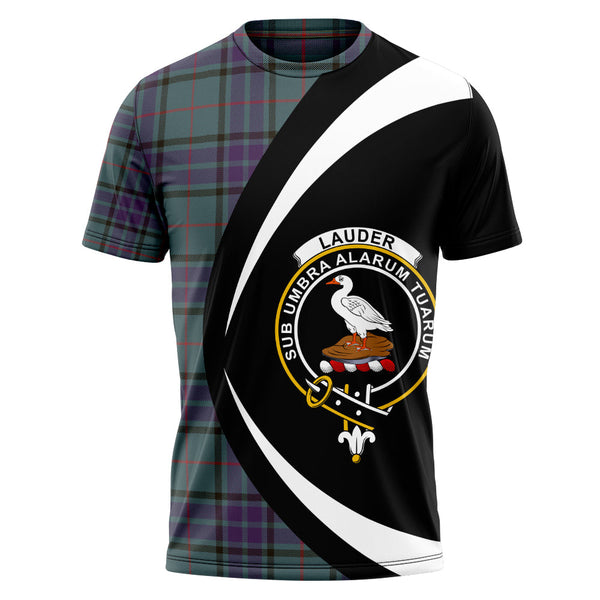 Lauder Weathered Clan Badge Tartan T-Shirt Circle Style Personalized