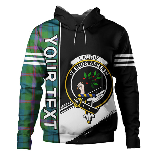 Laurie Ancient Clan Badge Tartan Hoodie Quarter Style Personalized