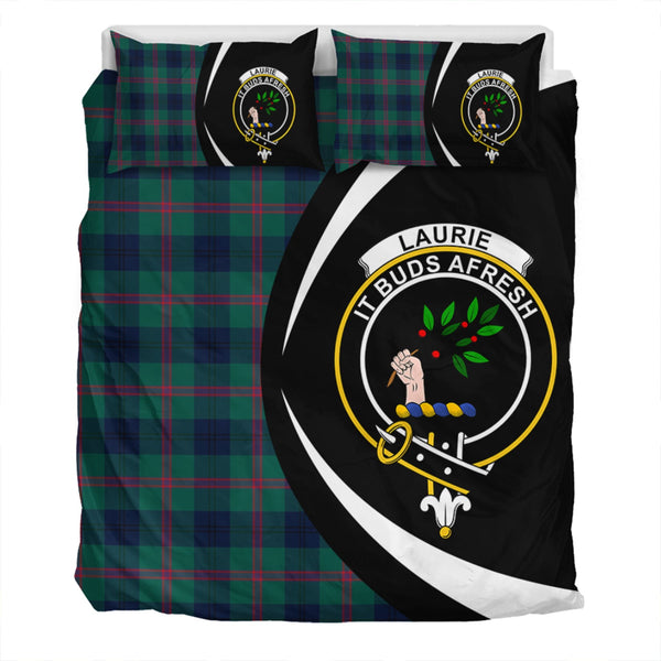 Laurie Modern Clan Badge Tartan Bedding Set Circle Style