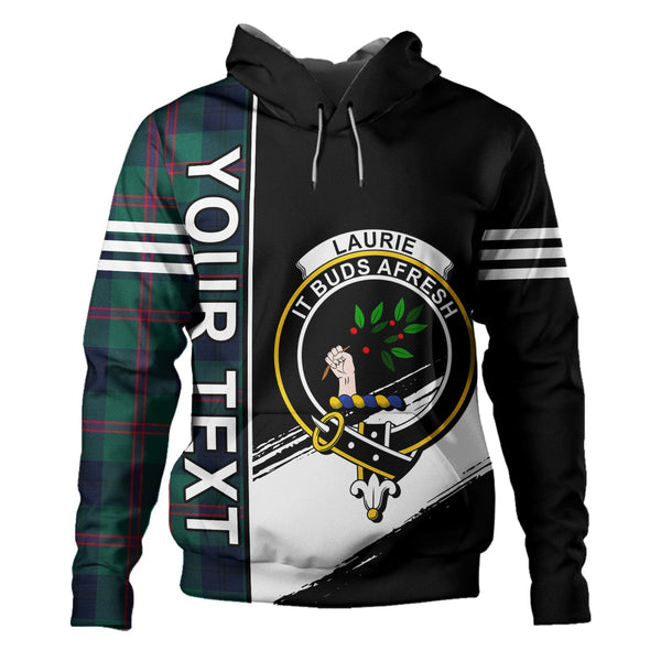 Laurie Modern Clan Badge Tartan Hoodie Quarter Style Personalized