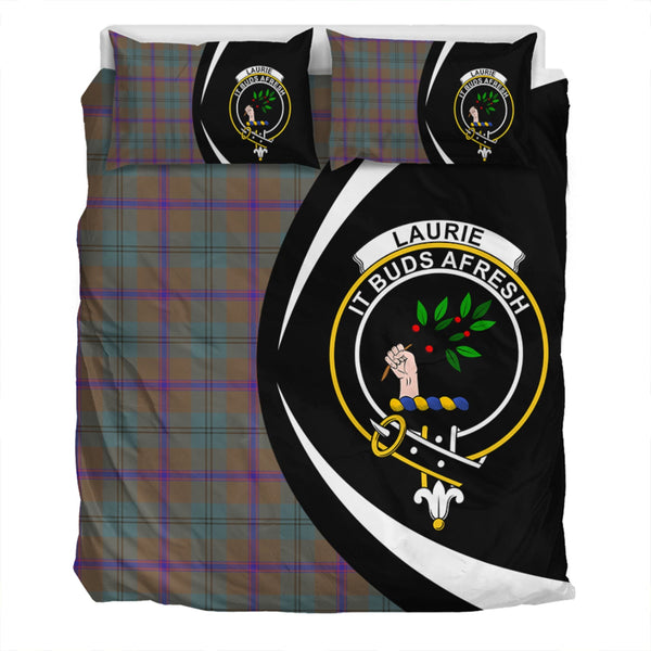 Laurie Weathered Clan Badge Tartan Bedding Set Circle Style