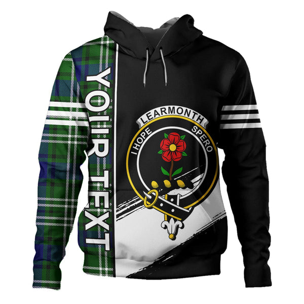 Learmonth Clan Badge Tartan Hoodie Quarter Style Personalized