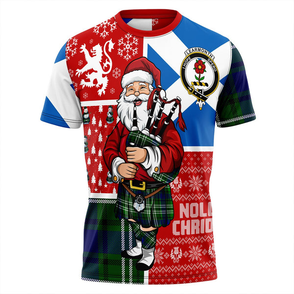 Learmonth Clan Badge Tartan T-Shirt Scotland Christmas Santa