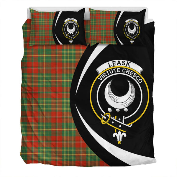 Leask Ancient Clan Badge Tartan Bedding Set Circle Style