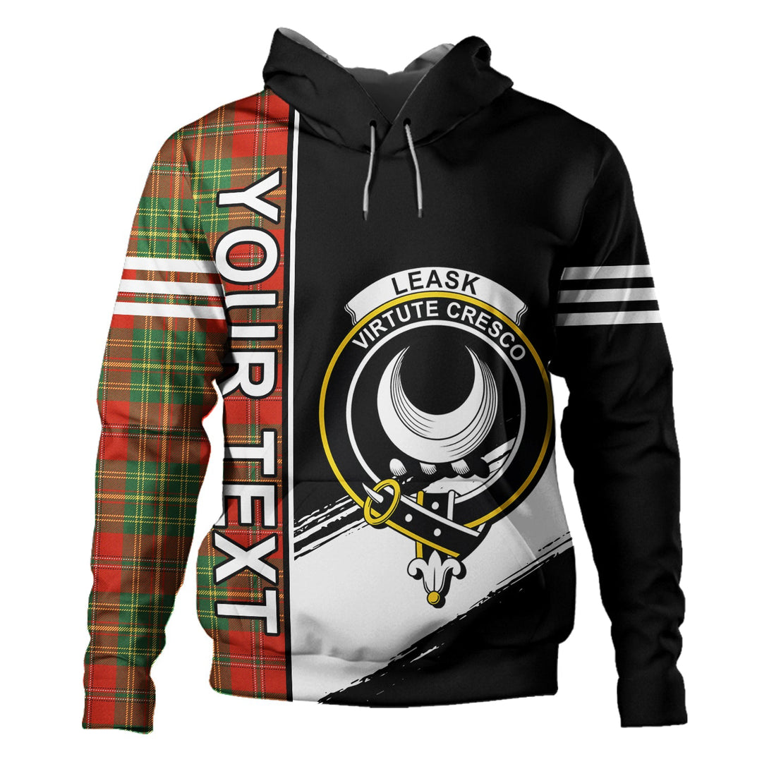 Leask Ancient Clan Badge Tartan Hoodie Quarter Style Personalized