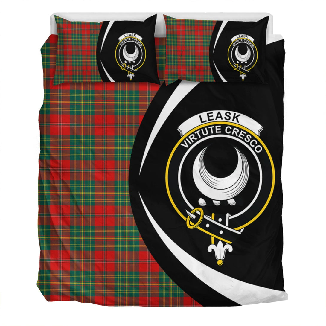 Leask Modern Clan Badge Tartan Bedding Set Circle Style