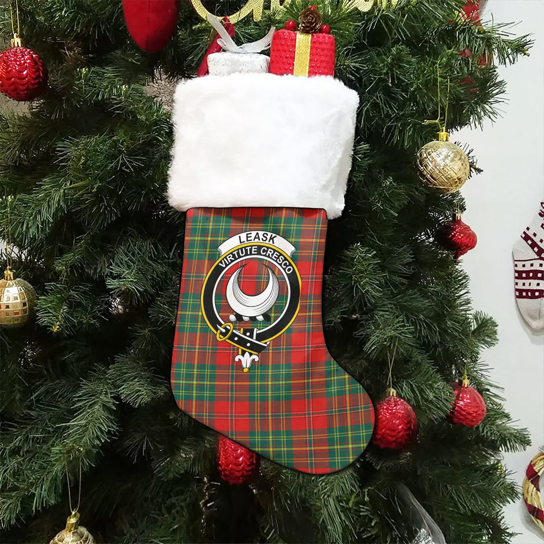 Leask Modern Clan Badge Tartan Christmas Stocking