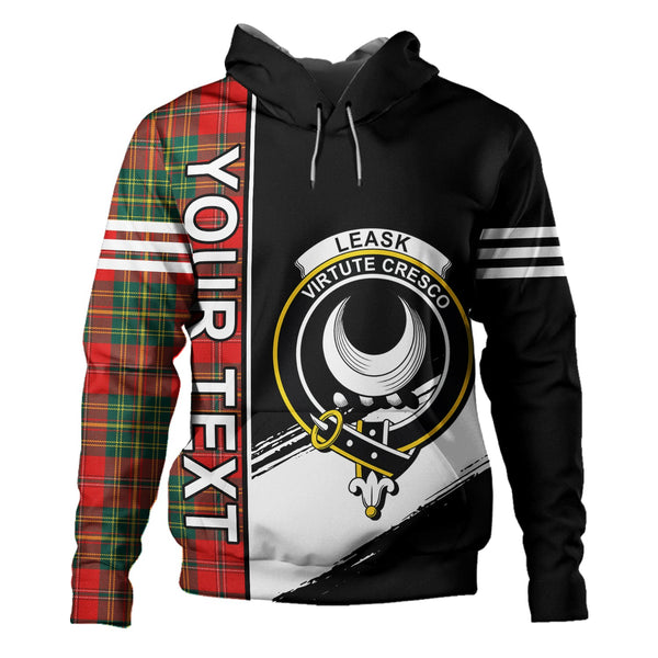 Leask Modern Clan Badge Tartan Hoodie Quarter Style Personalized