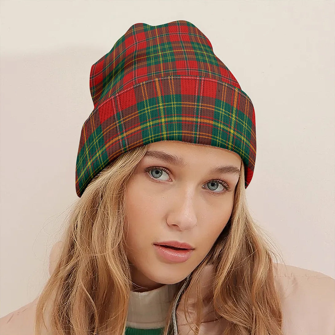 Leask Modern Clan Badge Tartan Knitted Beanie