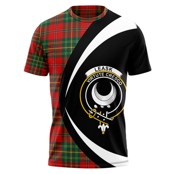 Leask Modern Clan Badge Tartan T-Shirt Circle Style Personalized