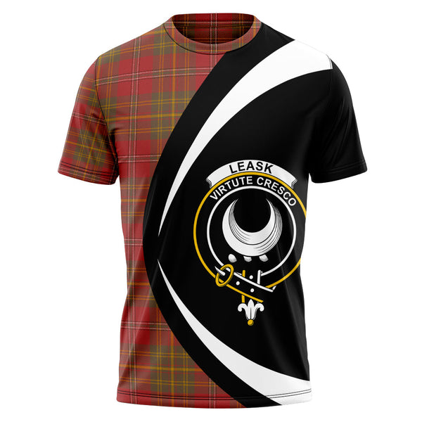 Leask Weathered Clan Badge Tartan T-Shirt Circle Style Personalized