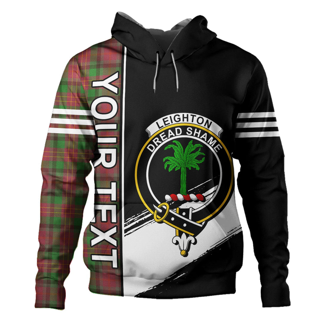 Leighton Ancient Clan Badge Tartan Hoodie Quarter Style Personalized