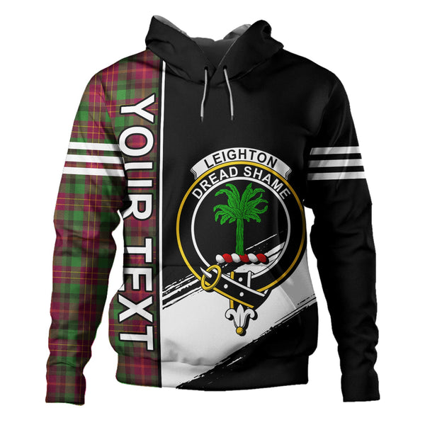 Leighton Modern Clan Badge Tartan Hoodie Quarter Style Personalized