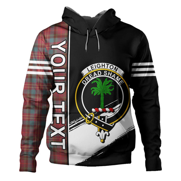 Leighton Weathered Clan Badge Tartan Hoodie Quarter Style Personalized