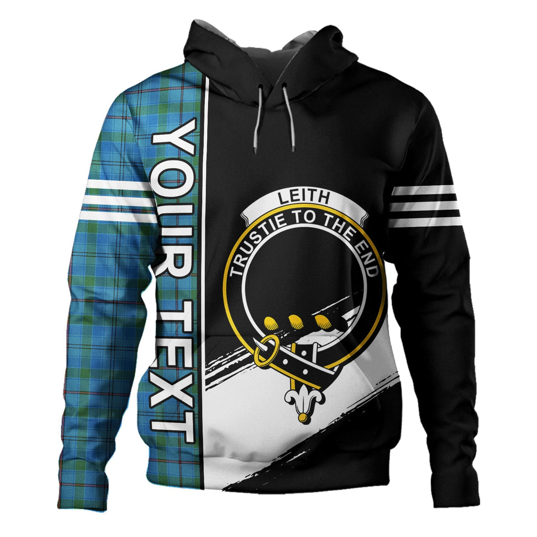 Leith District Ancient Clan Badge Tartan Hoodie Quarter Style Personalized