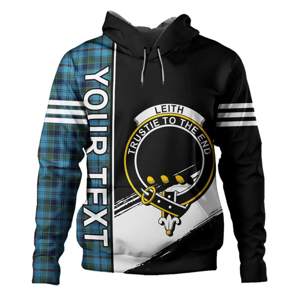 Leith District Modern Clan Badge Tartan Hoodie Quarter Style Personalized