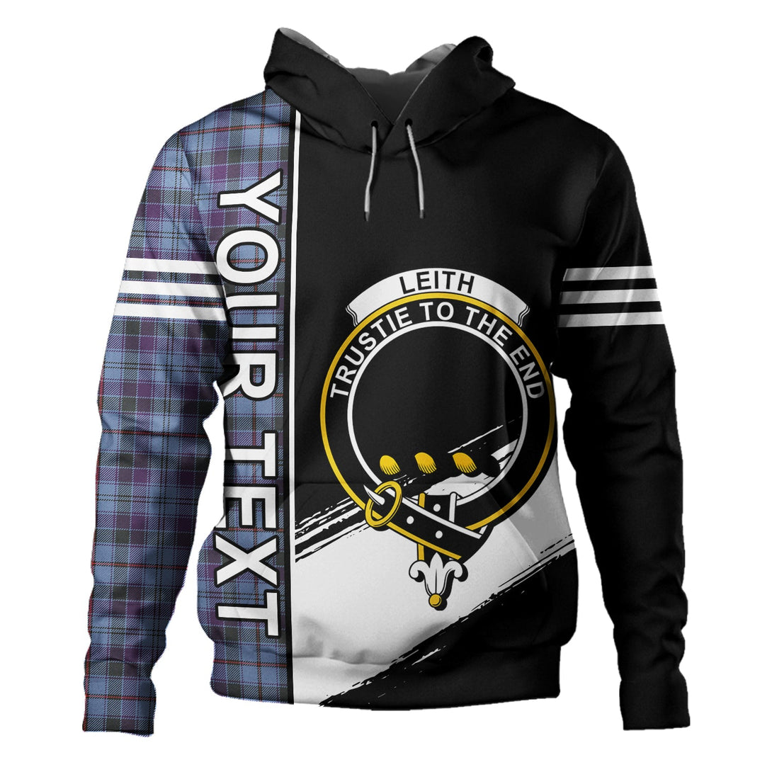 Leith District Weathered Clan Badge Tartan Hoodie Quarter Style Personalized