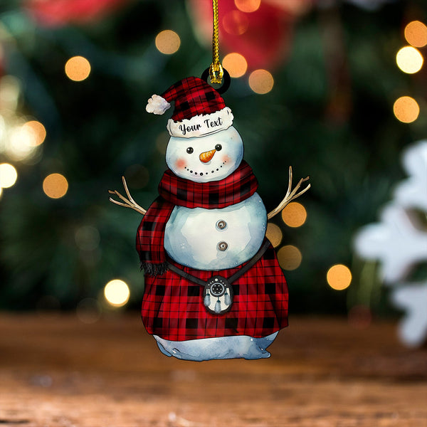 Lendrum Modern Tartan Wood Acrylic Ornament Snowman Warrior Personalized