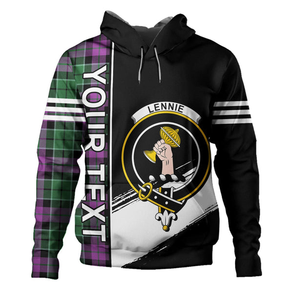 Lennie Ancient Clan Badge Tartan Hoodie Quarter Style Personalized