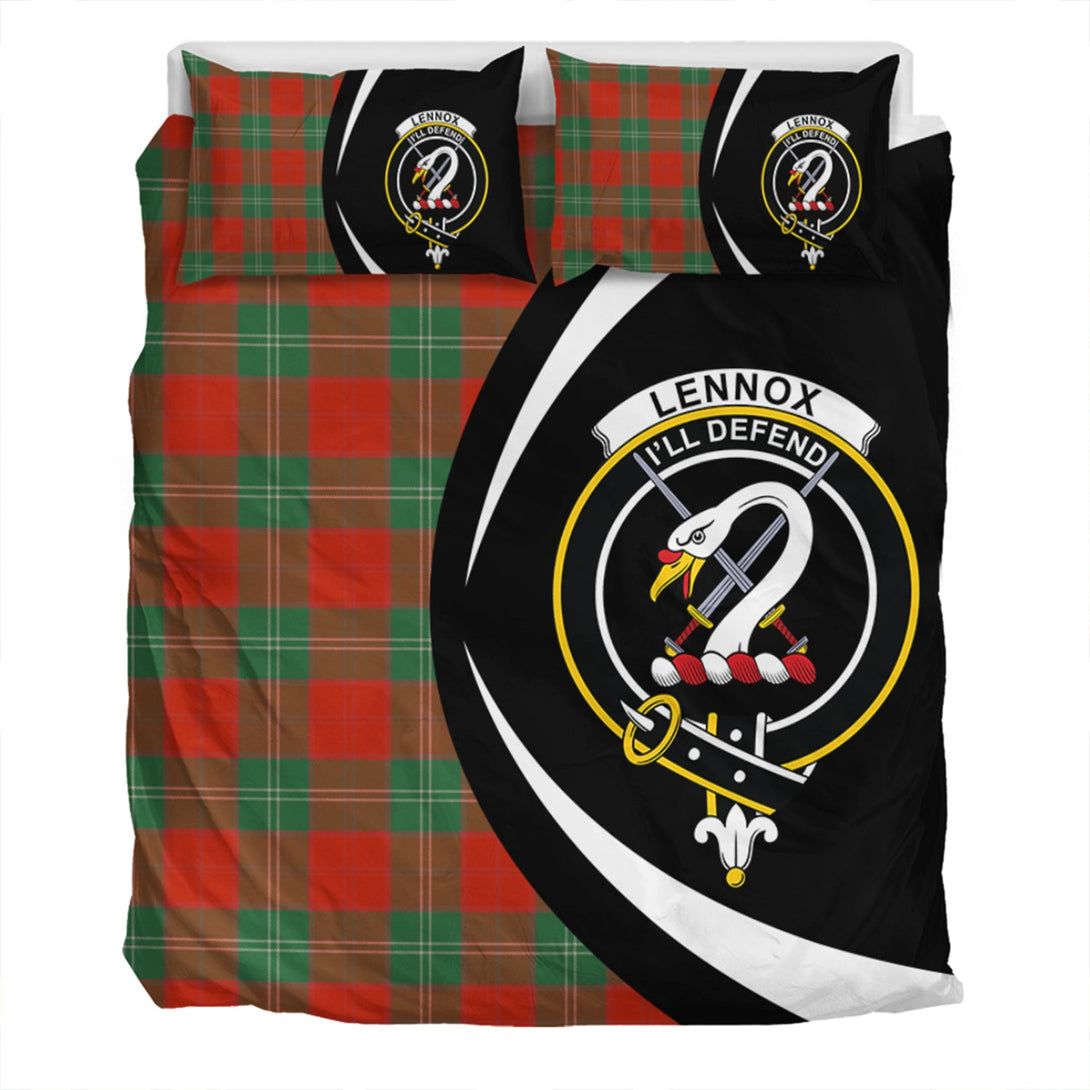 Lennox Ancient Clan Badge Tartan Bedding Set Circle Style