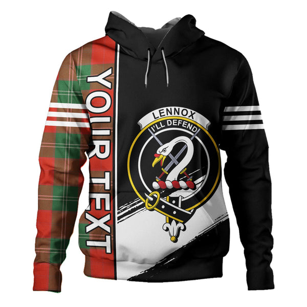 Lennox Ancient Clan Badge Tartan Hoodie Quarter Style Personalized