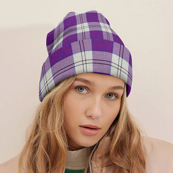 Lennox Dress Dance Purple Tartan Knitted Beanie