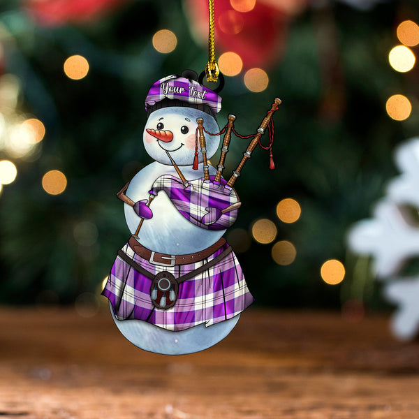 Lennox Dress Dance Purple Tartan Wood Acrylic Ornament Snowman Bagpipe Personalized