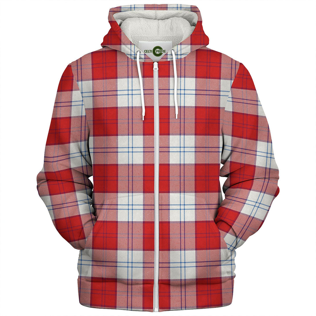 Lennox Dress Red Tartan Sherpa Hoodie