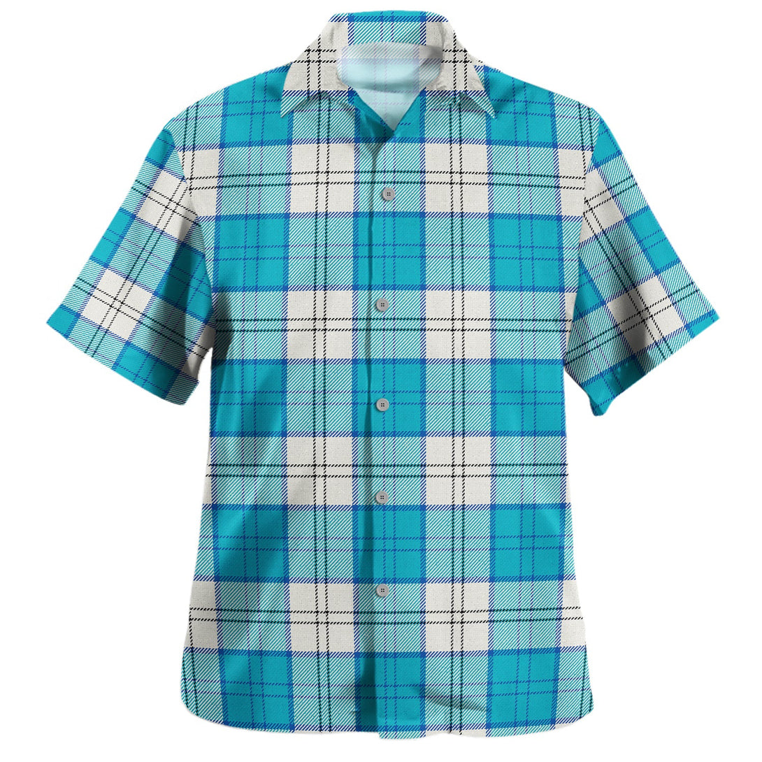 Lennox Dress Turquoise Tartan Hawaiian Shirt