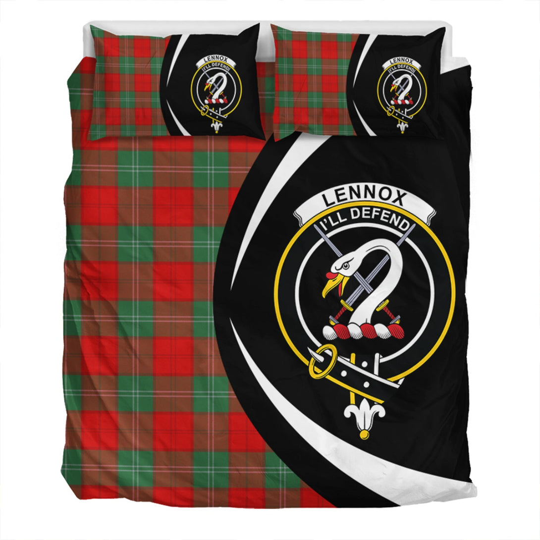 Lennox Modern Clan Badge Tartan Bedding Set Circle Style